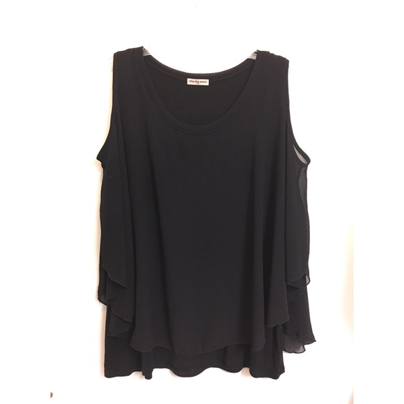 cha cha vente Tops - Cha Cha Vente Black Sleeveless Blouse 1X